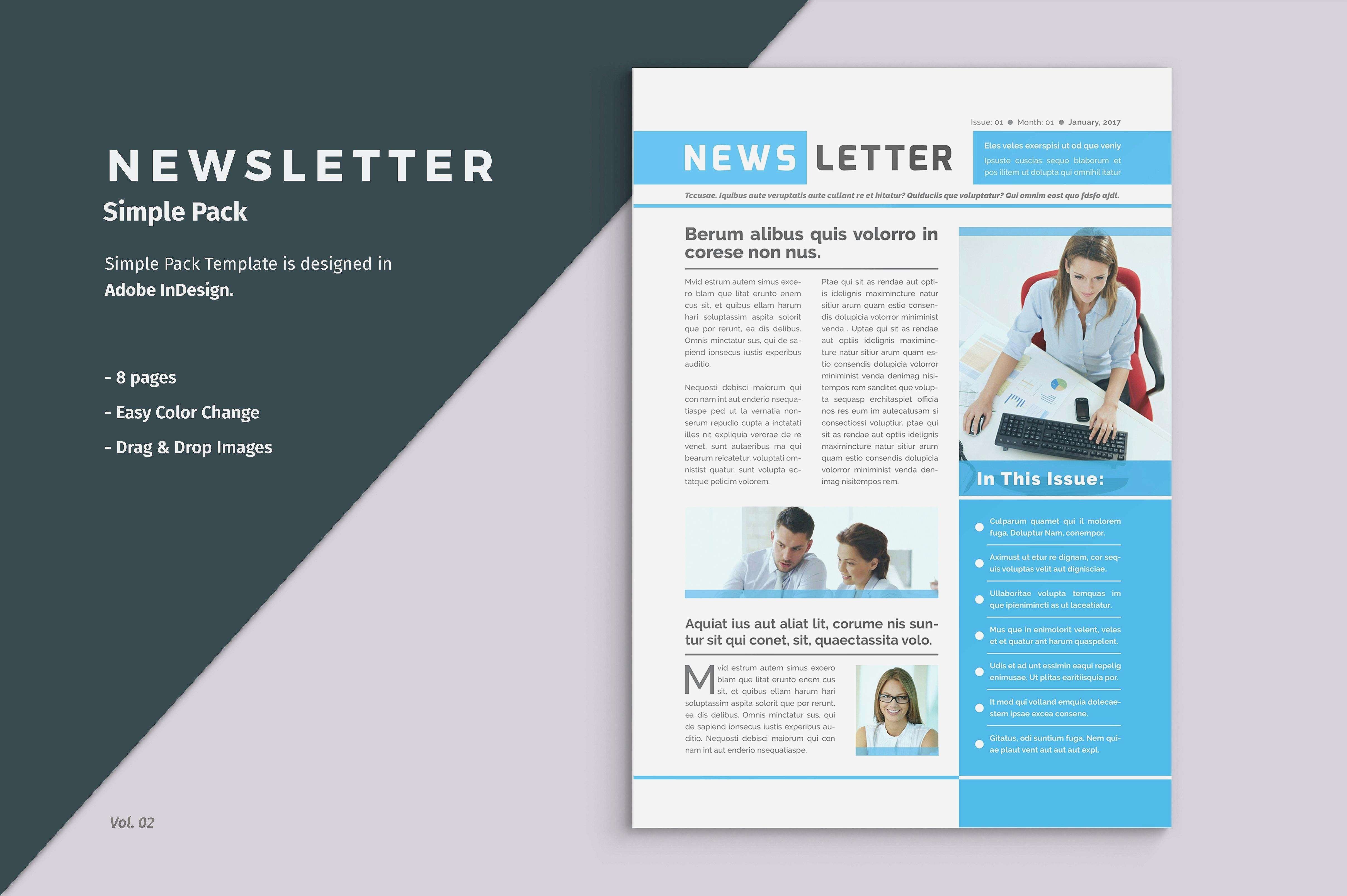Awesome Newsletter Template Indesign Vectors Free