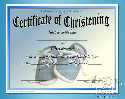Baby Christening Certificate Template Free Boy Baptism Wording
