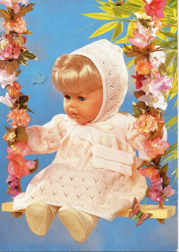 Baby Doll Clothes Knitting Pattern Pdf Download Dolls Dress