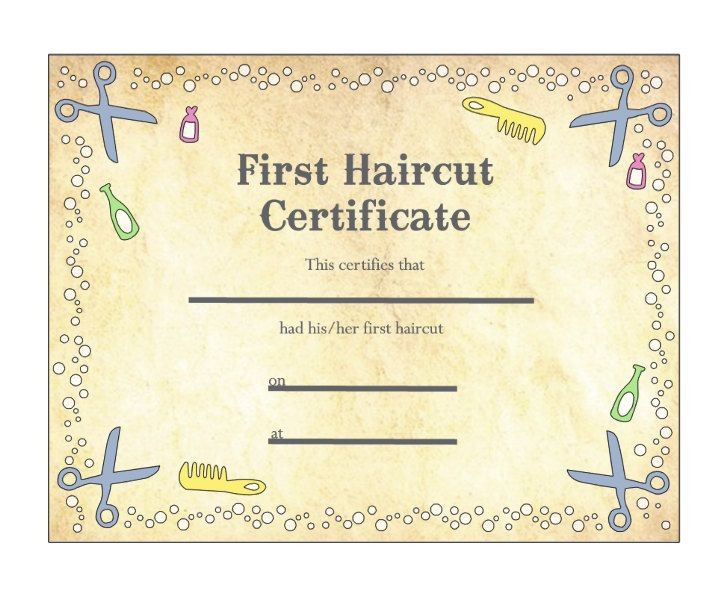 Baby S First Haircut Certificate Keepsake Laminated Free
