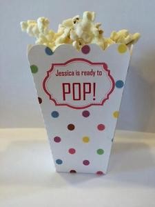 Baby Shower Favor Popcorn Boxes Ready To Pop Polka Dots EBay