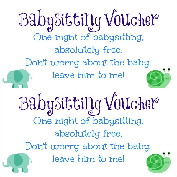 Baby Sitting Coupon Template 10 Free Printable PDF Documents Babysitting Certificate