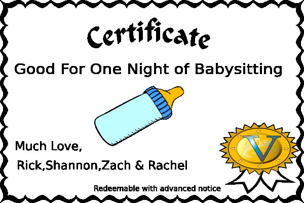 Babysitting Coupon Clip Art At Clker Com Vector Online Free Certificate