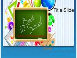 Back To School PowerPoint Template By TemplatesVision Teaching Ppt