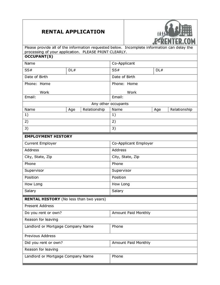 Background Check Agreement Rental Application Form