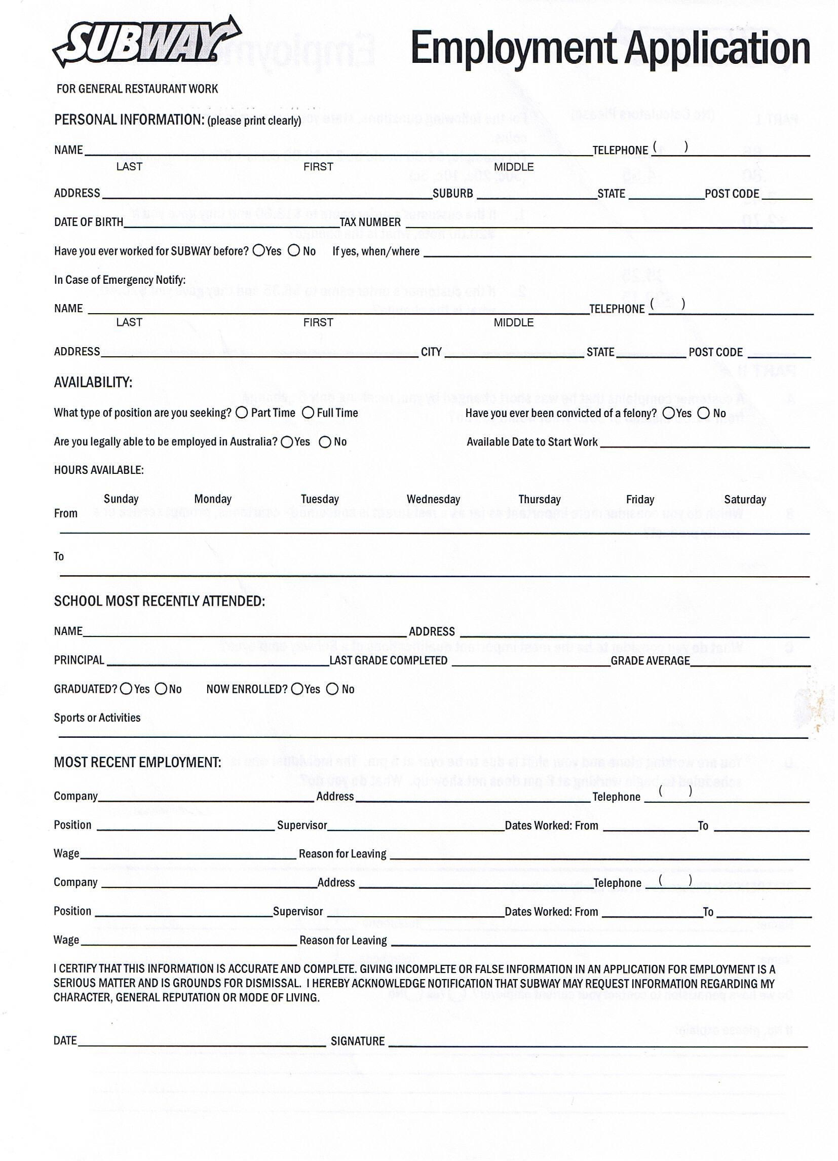 Background Check Form Template Free Printable Job Application