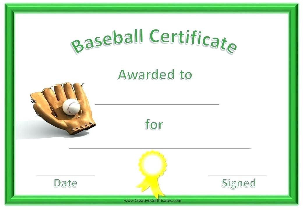 Baseball Award Certificate Template Free Softball Ideas