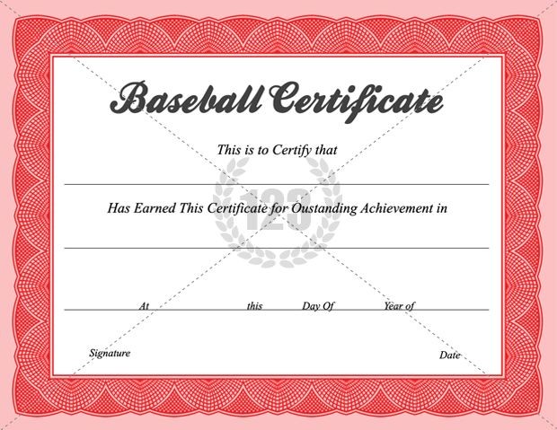 Baseball Certificate Templates Award Certificates