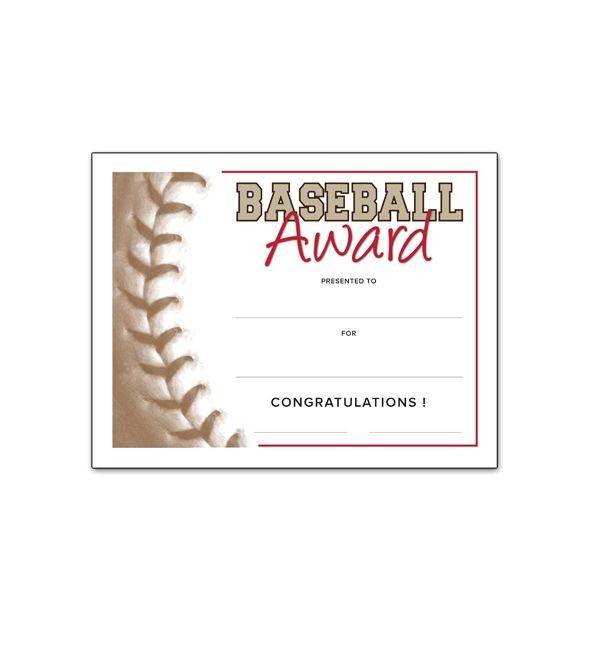 Baseball Certificates Ideas End Of Season Award Categories For