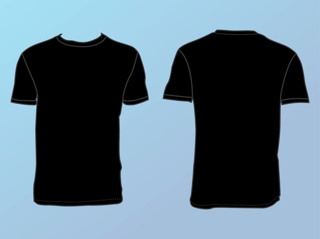 Basic T Shirt Template Vector Art Graphics Freevector Com Free Front And
