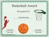 Basketball Certificate Certificates Free Printable Downloads