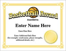 Basketball Certificates Free Award Templates Certificate
