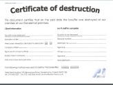 Beautiful Certificate Of Destruction Template Hard