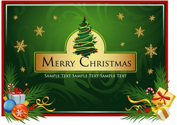 Beautiful Christmas Card Vector Free In Encapsulated Eps