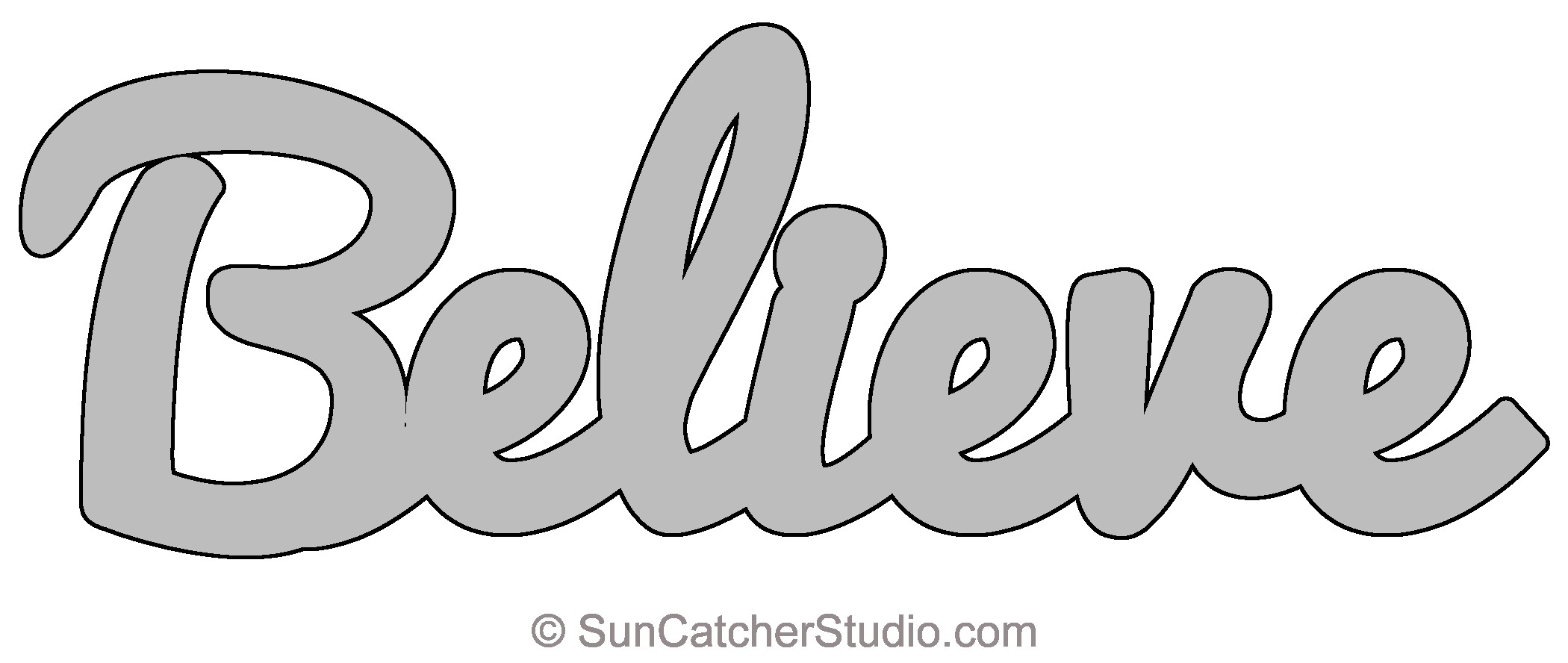 Believe Pattern FREE Template Stencil Printable Word Art