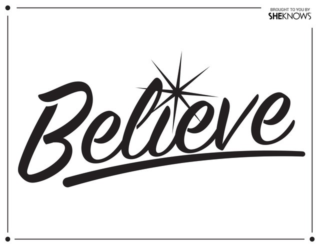 Believe Wall Stencil Black Free Printable Coloring