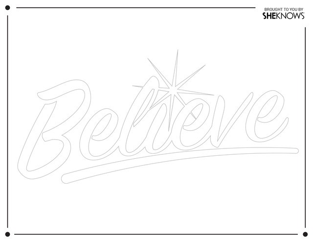 Believe Wall Stencil White Free Printable Coloring