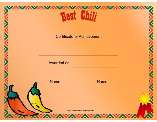 Best Chili Certificate Template Found On