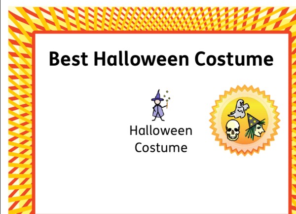 Best Halloween Costume Certificate Bridges Canada Certificates To
