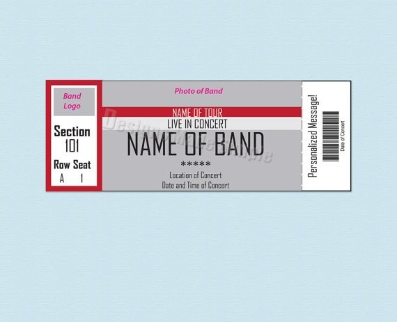 Best Ideas For Fake Concert Ticket Template Also Free
