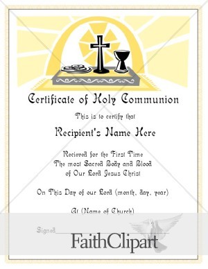 Best Ideas For First Communion Certificate Template Of Form Wosing