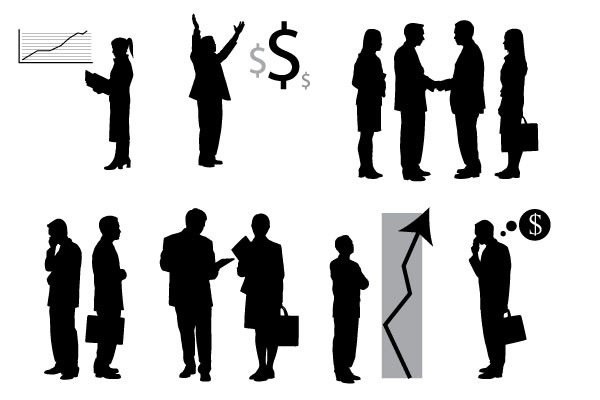 Best Of Free Vector Business People Silhouette Packs