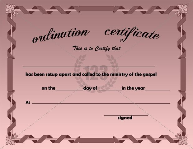 Best Ordination Certificate Templates Free Download Example