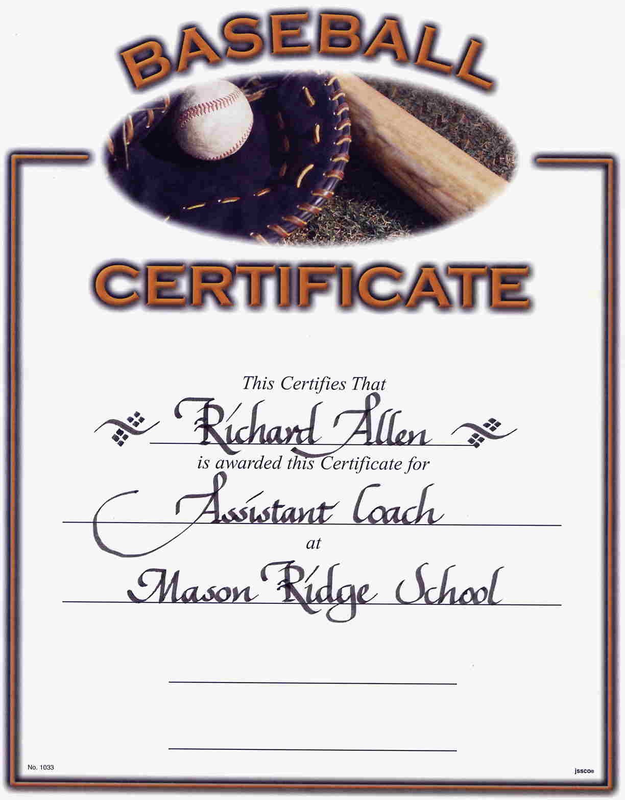 Best Photos Of Baseball Participation Certificate Templates Certificates