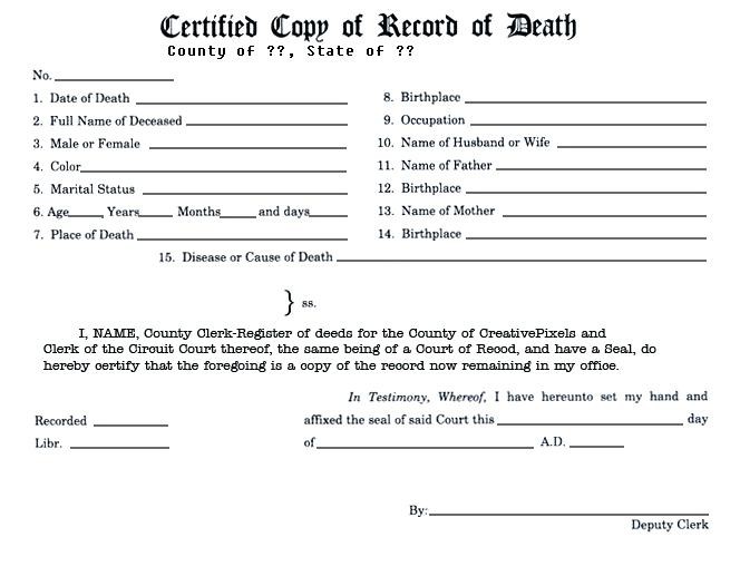 Best Photos Of Death Certificate Application Template