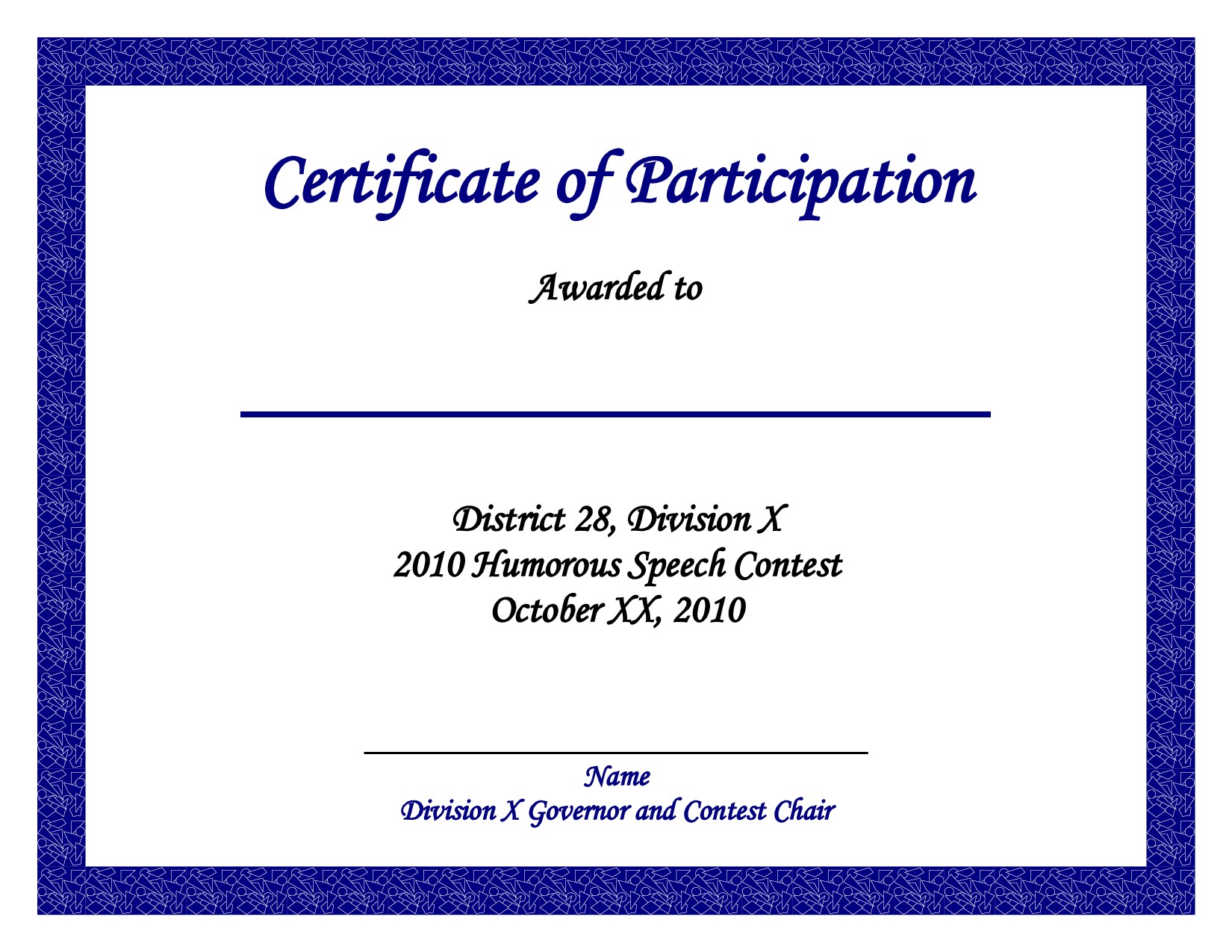 Best Photos Of Pageant Certificate Participation Sample Speech Contest