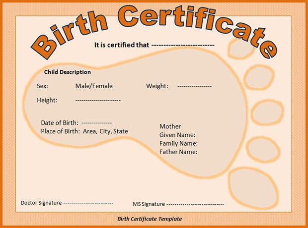 Birth Certificate Template 44 Free Word PDF PSD Format Download Blank Images
