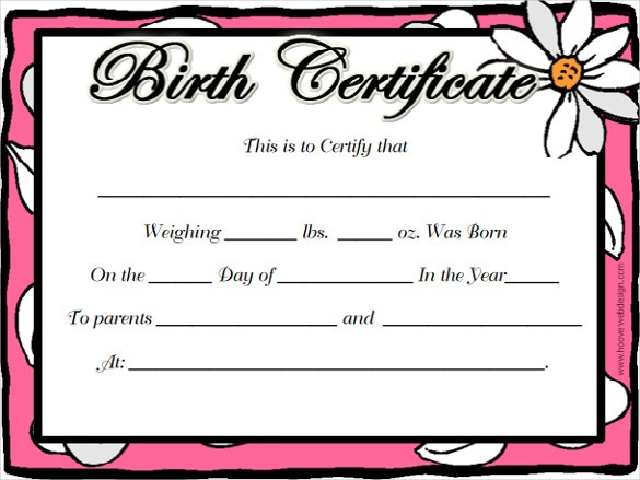 Birth Certificate Template 44 Free Word PDF PSD Format Download Blank Images