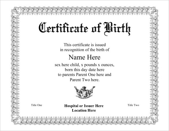 Birth Certificate Template 44 Free Word PDF PSD Format Download Dog