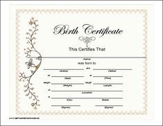 Birth Certificate Template Printable Ukran Agdiffusion Com Reborn