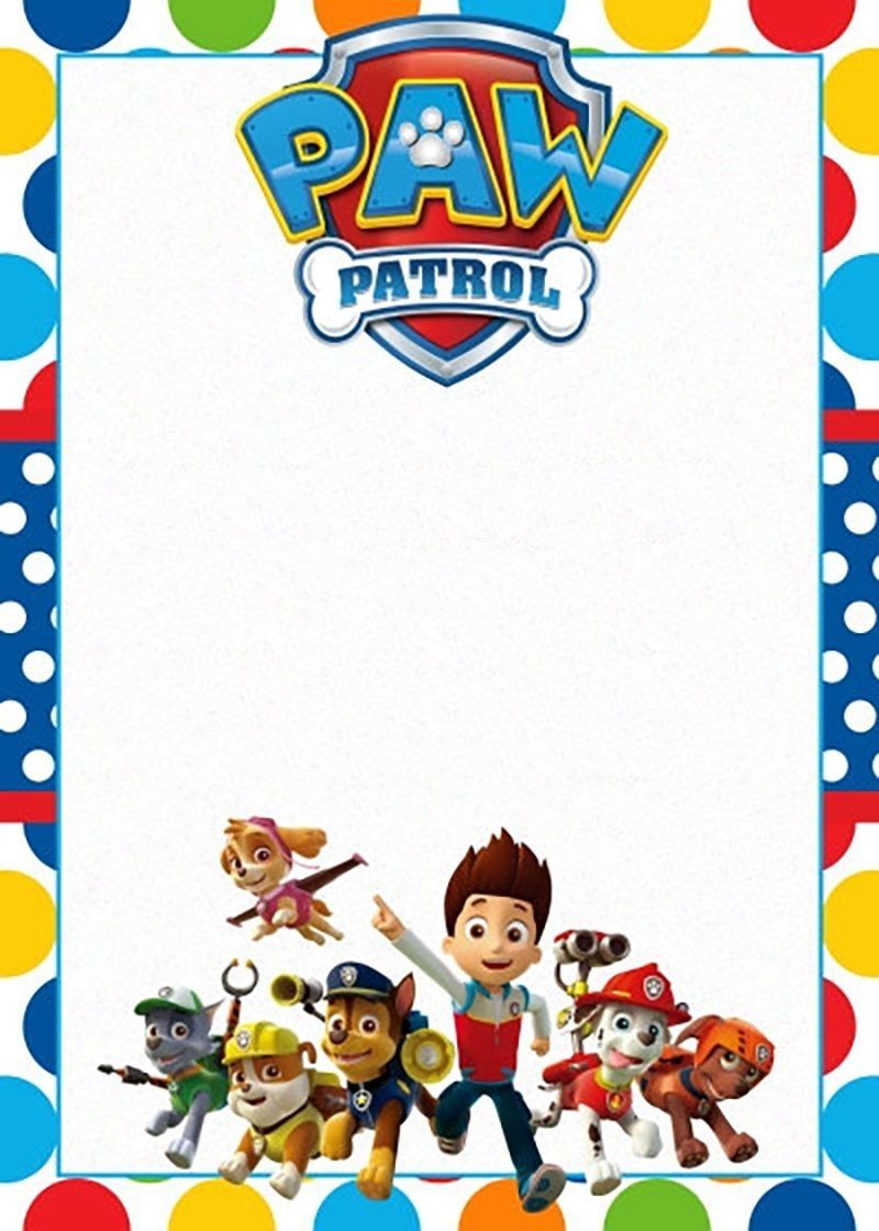 Birthday And Party Invitation Paw Patrol Template