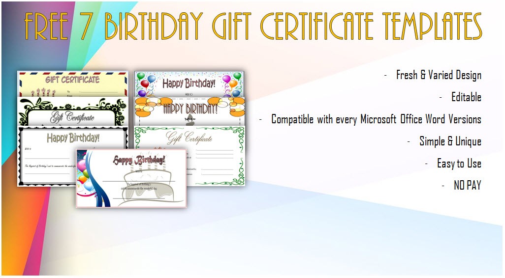 Birthday Gift Certificate Templates Word Biya For Mac