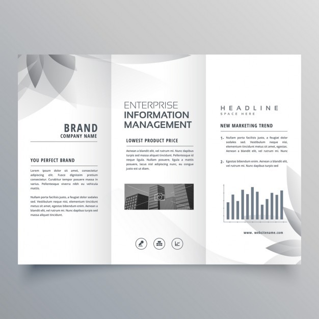 Black And White Brochure With Abstract Shapes Vector Free Download Design