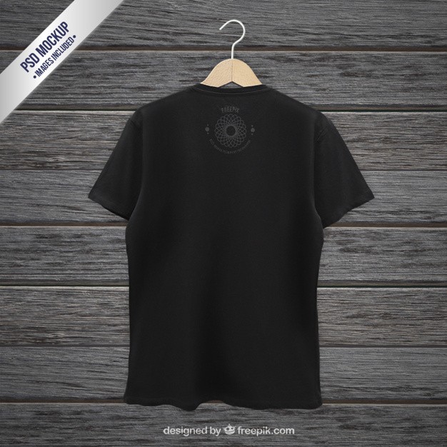 Black T Shirt Back Mockup PSD File Free Download