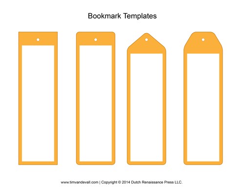 Blank Bookmark Templates Make Your Own Bookmarks Free
