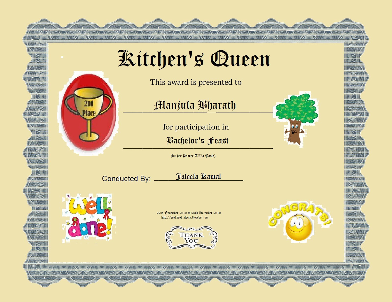 Blank Certificate Fresh Chili Cook F Award Template