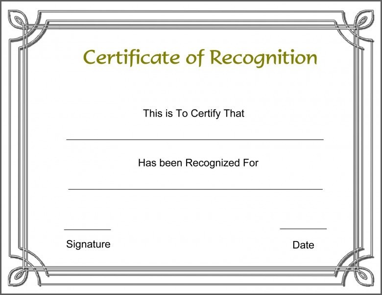 Blank Certificate Of Attendance