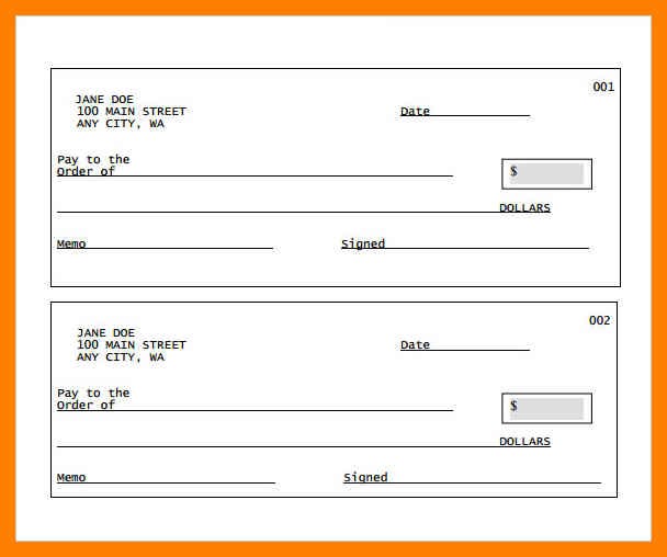 Blank Check Templates Cheque Template Pdf Presentation Free Download