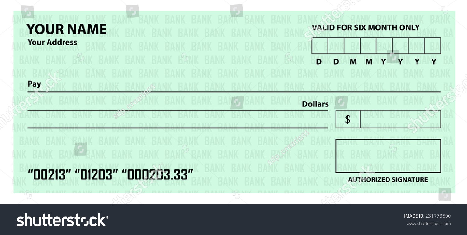 Blank Cheque Template Stock Vector Royalty Free