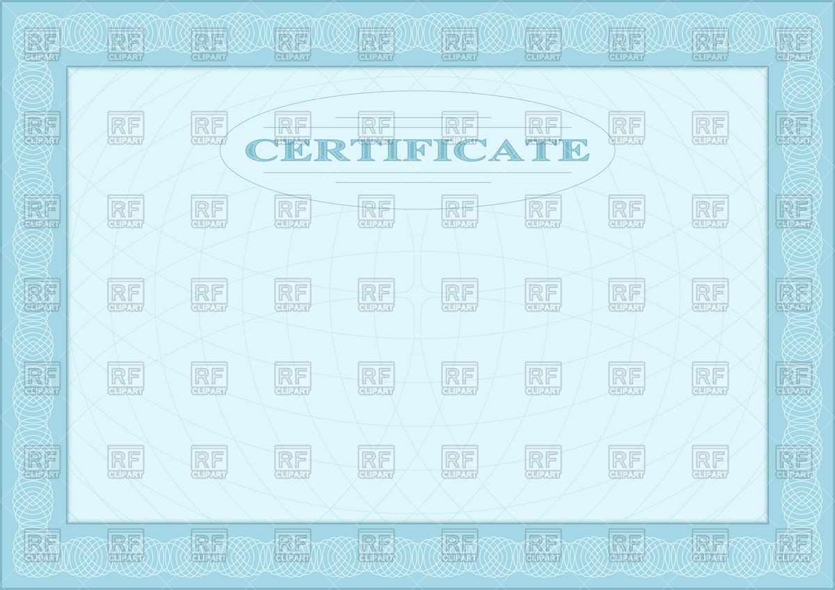 Blank Document Certificate Template With Guilloche Border Vector