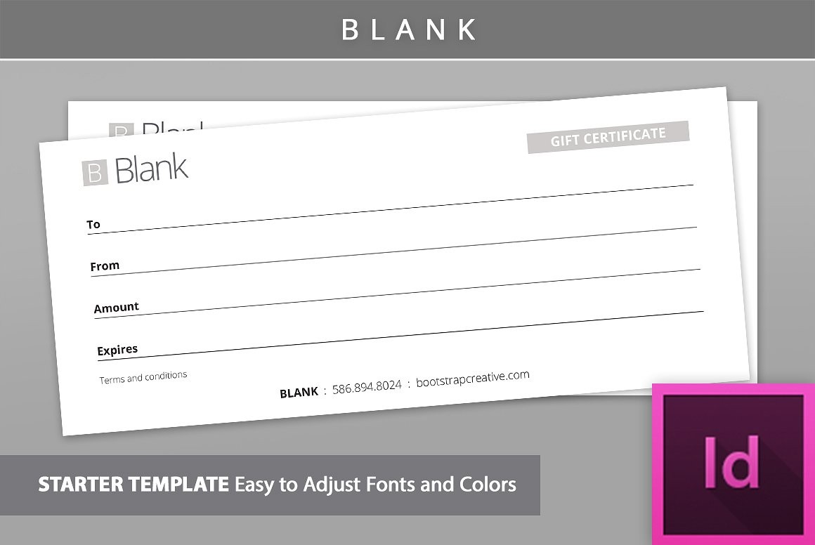 Blank Gift Certificate ID Template Stationery Templates Ai