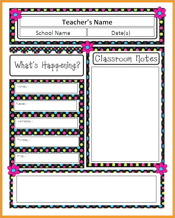 Blank Newsletter Templates For Teachers Ms Word Template