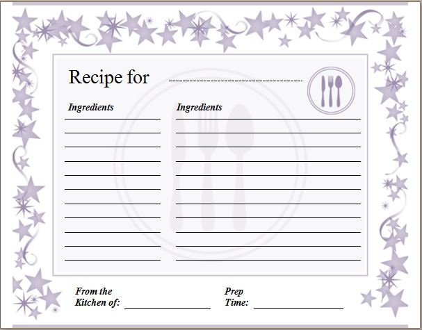 Blank Recipe Template Demire Agdiffusion Com Free Editable Card Templates For Microsoft Word