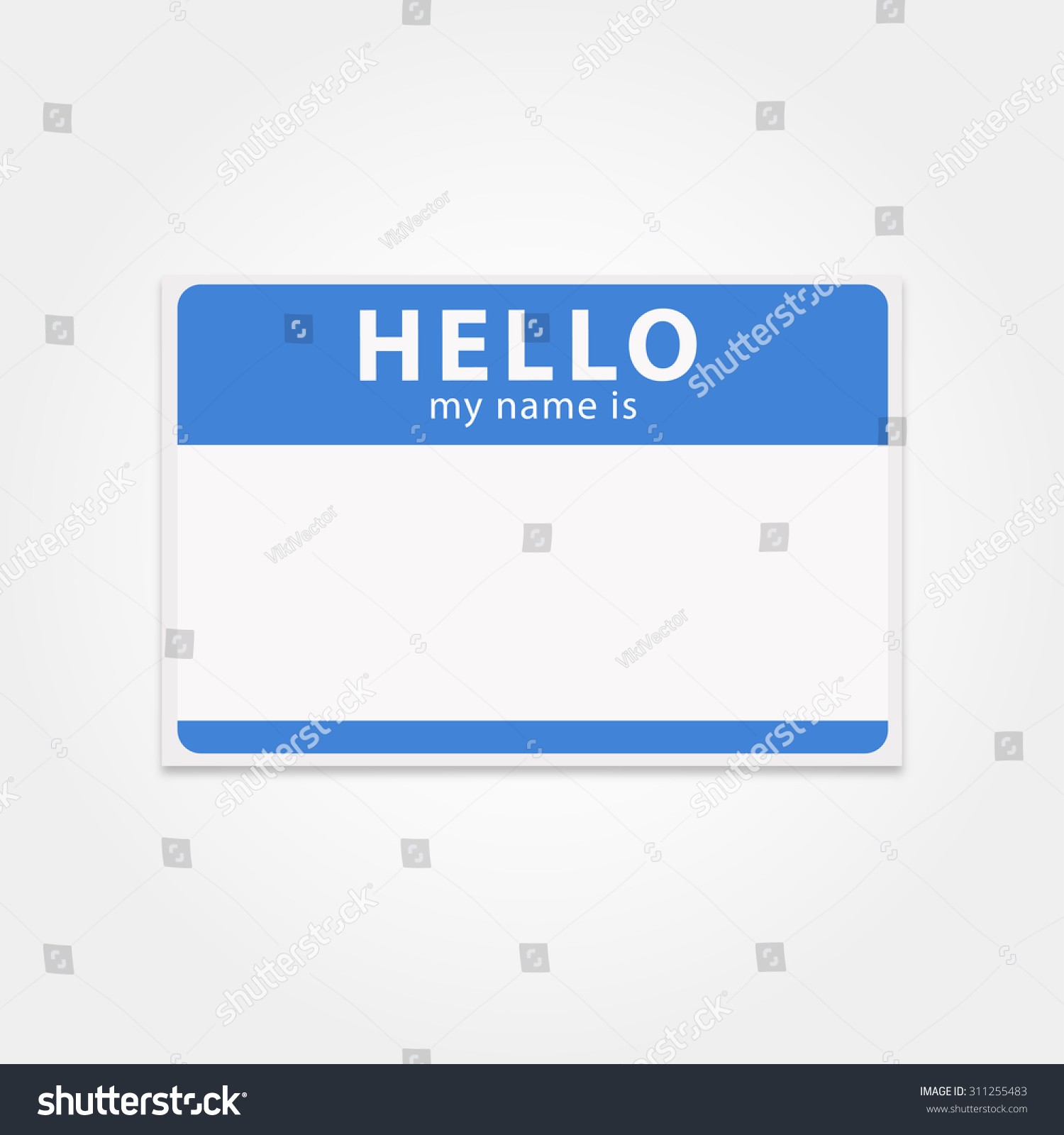 Blank Template Tag My Name Is Stock Vector Royalty Free 311255483 Hello Badge