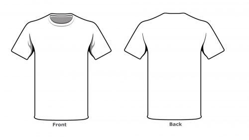 Blank Tshirt Template Front Back Side In High Resolution Art Ideas T Shirt Outline