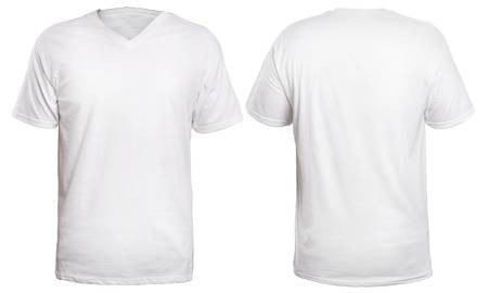 Blank V Neck Shirt Mock Up Template Front And Back View Isolated T Mockup